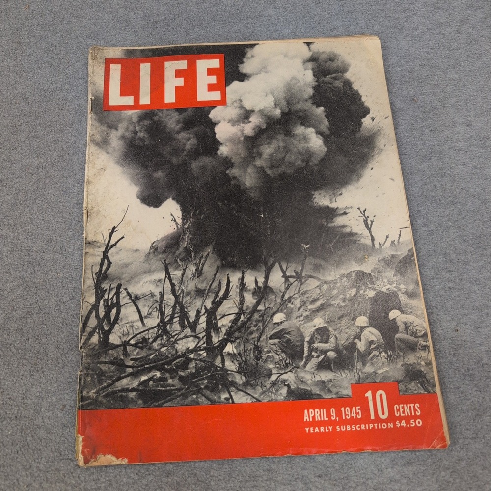 Vintage LIFE Magazine April 9 1945 Iwo Jima Cover WWII Yalta Conference History - Picture 1 of 2